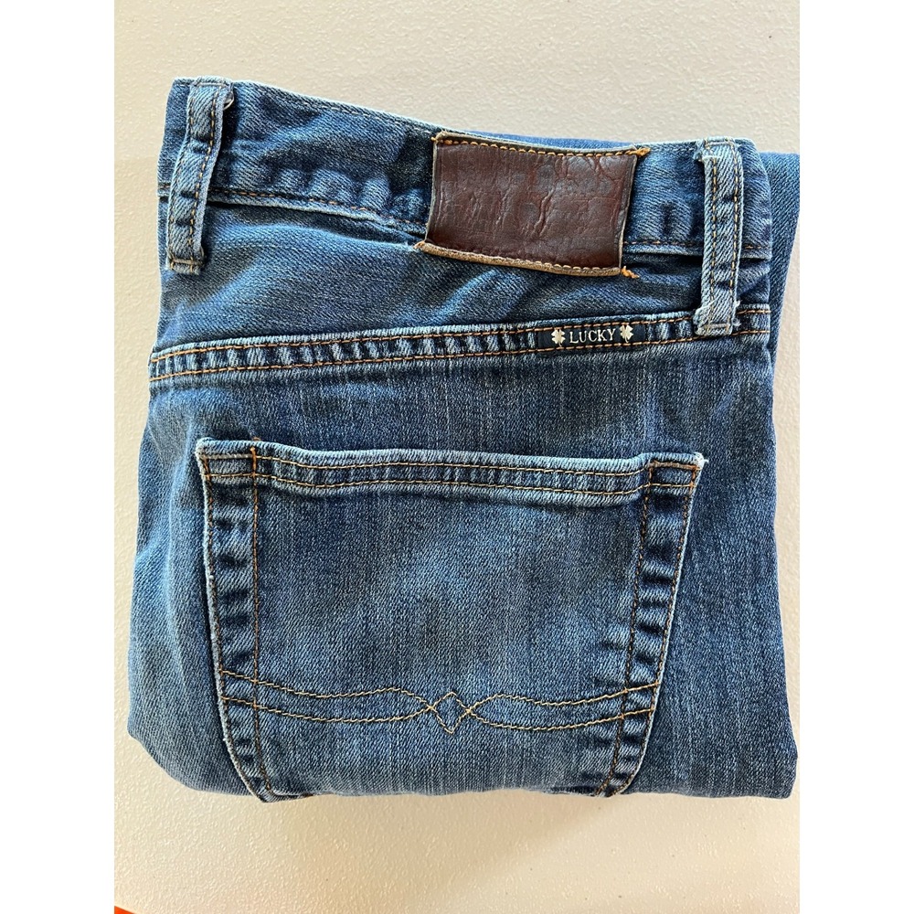 Lucky Brand 361 Vintage Straight Jeans Mens 32x32 (fits 30x30) Blue Stretch